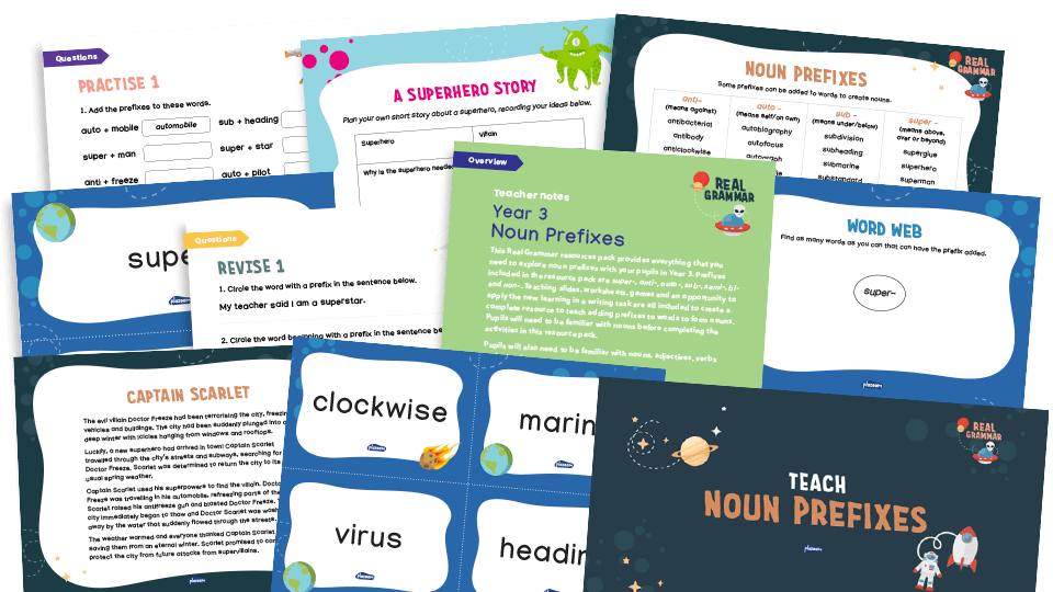 image of 3.5 Year 3: W - formation of nouns using a range of prefixes [for example super-, anti-, auto-]