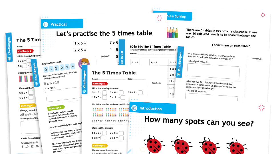 image of 5 Times Table Teaching and Revision Pack