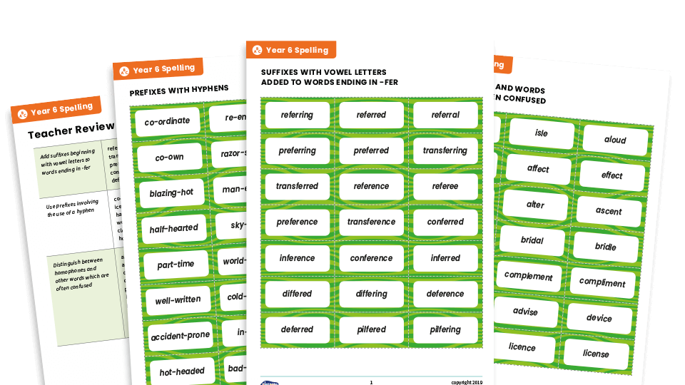 image of Year 6 Spelling Patterns – KS2 Word Sort Activity Pack