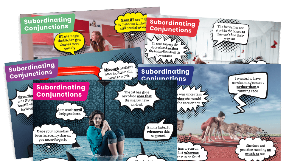 image of Subordinating Conjunctions Posters - KS2 Classroom Displays