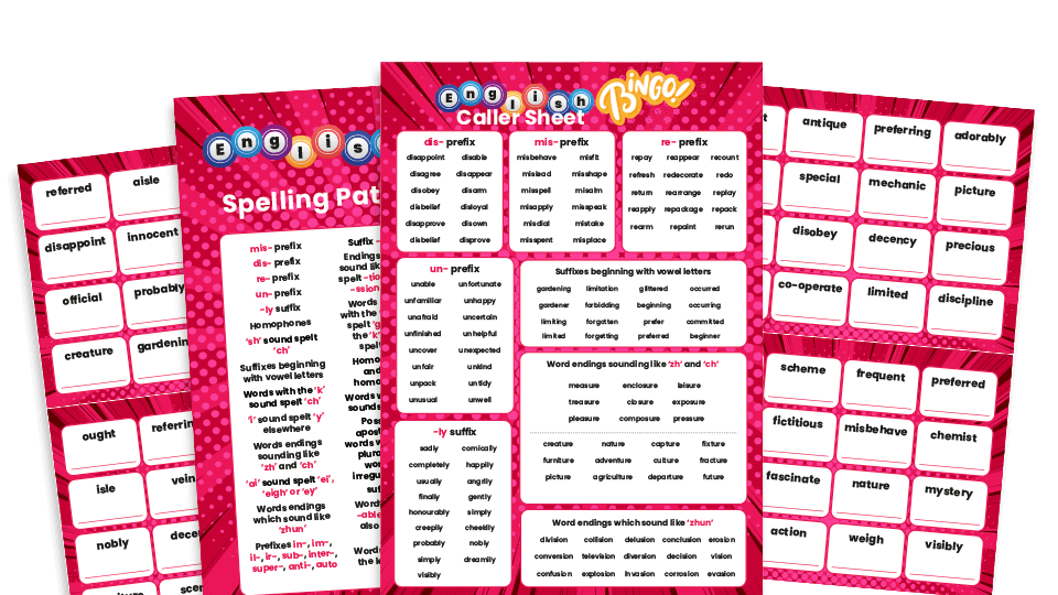 image of Year 6 Spelling Bingo – KS2 Grammar Game