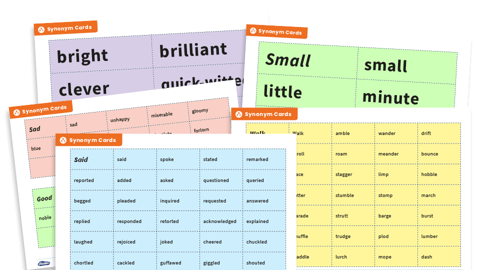 image of KS2 Synonym Sorting Cards and Display Pack
