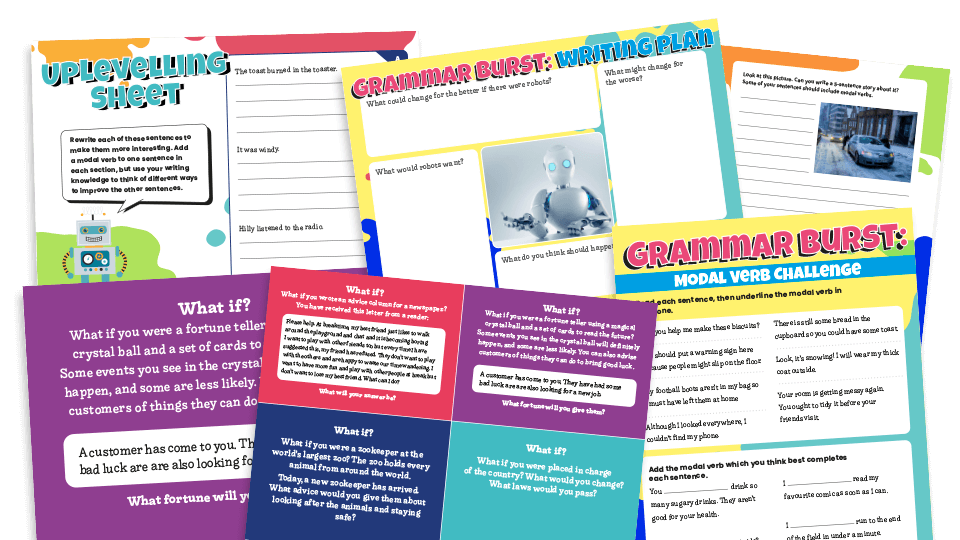 image of Year 5 Modal Verbs KS2 Grammar Burst Resource Pack