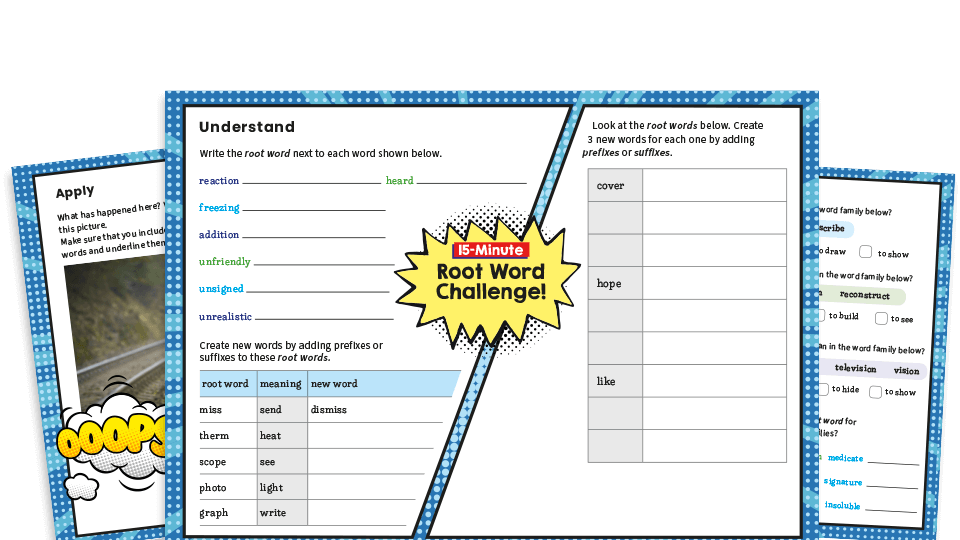 image of Year 3 Root Words and Word Families KS2 SPaG Worksheets