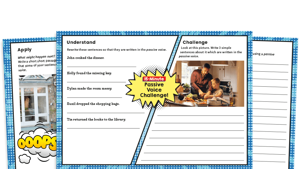 image of Year 6 Passive Voice SPaG Worksheets