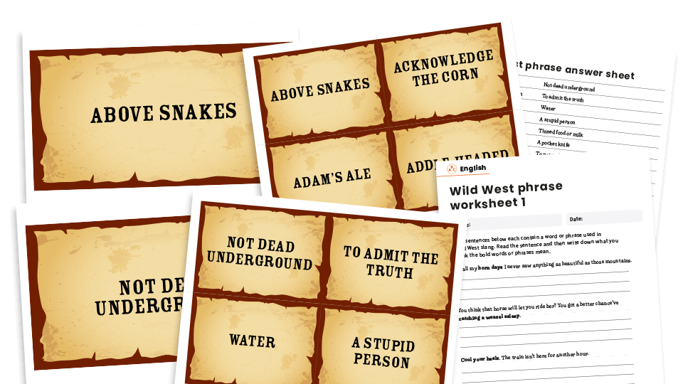 image of Reading Comprehension KS2 – Wild West Idiom Worksheets