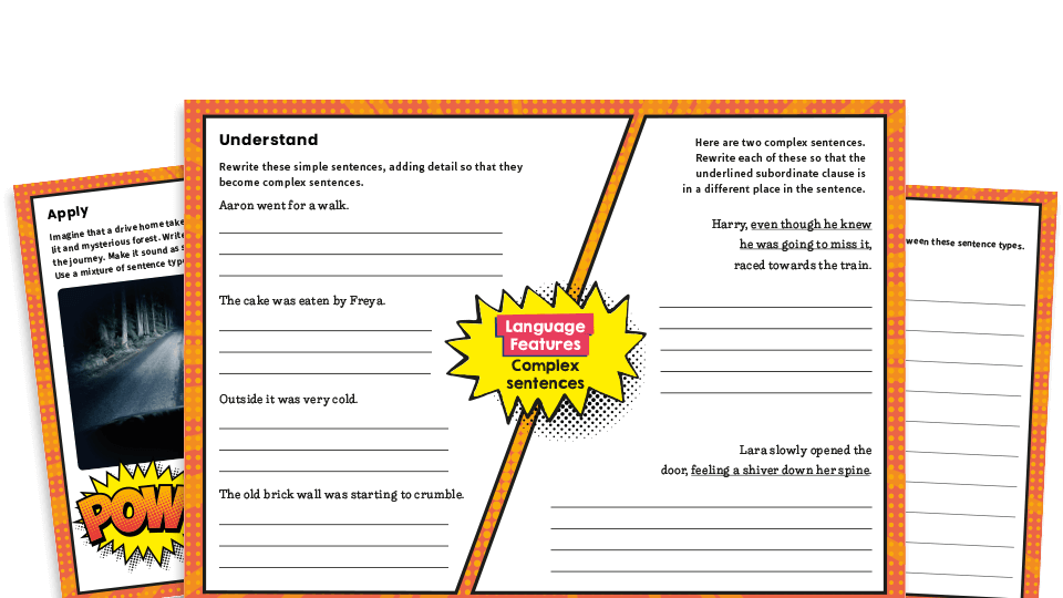 image of Complex Sentences KS2 – Examples and Worksheet