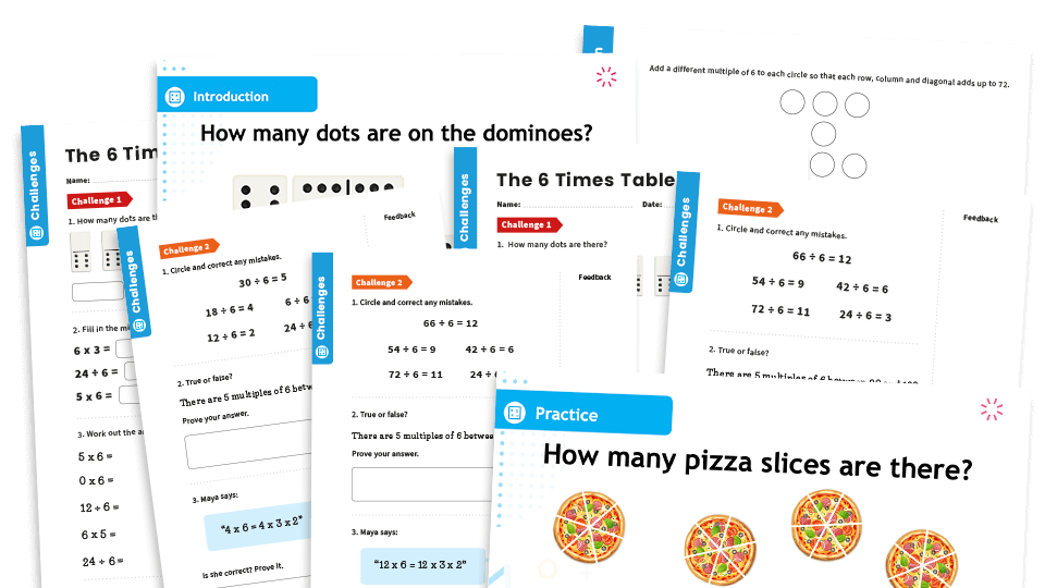 image of 6 Times Table Teaching and Revision Pack