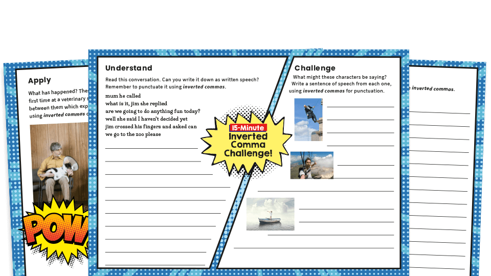 image of Year 3 and 4 Inverted Commas - KS2 SPaG Worksheets