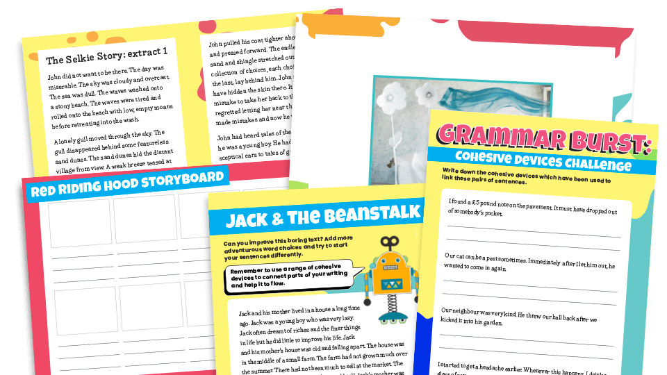 image of KS2 Cohesive Devices in Fiction Writing – Grammar Burst Resource Pack
