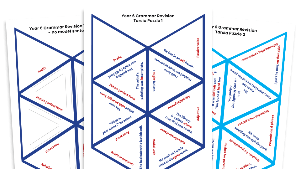 image of Year 6 Grammar Revision Tarsia Puzzle – KS2 SPaG Games