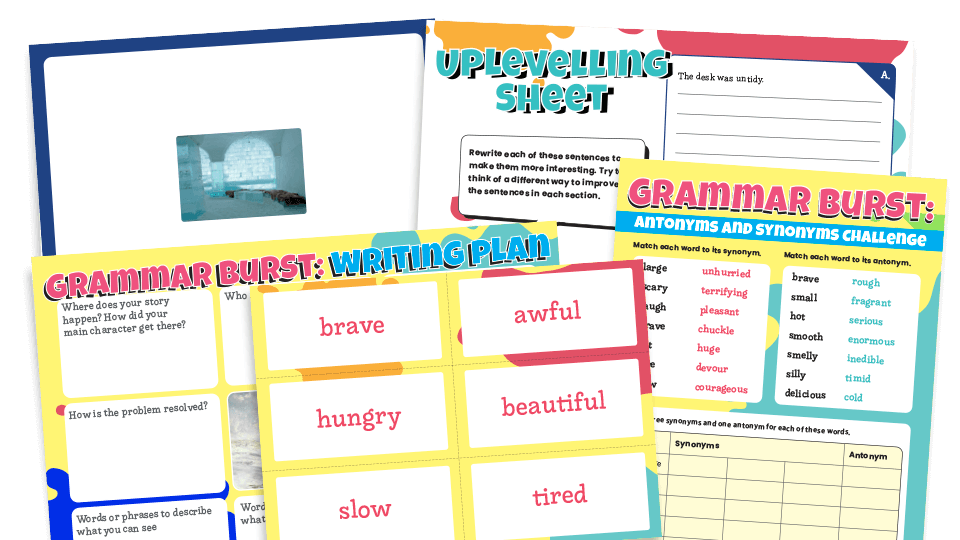 Year 6 Synonyms and Antonyms Grammar Worksheets Lesson Pack