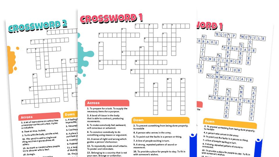 image of Year 5 and 6 Spelling Words – KS2 Crossword Activity Pack