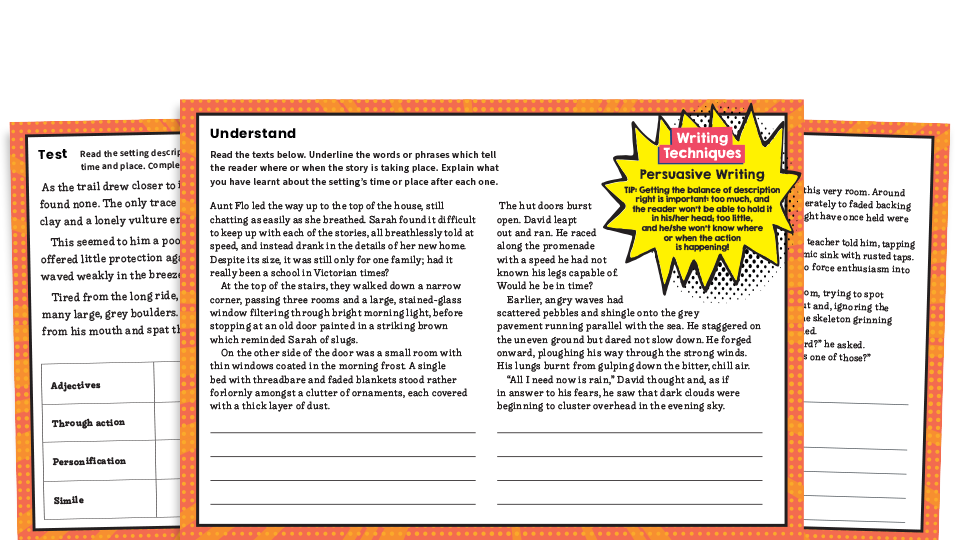 image of Story Settings – KS2 Writing Features Challenge Mat Worksheets