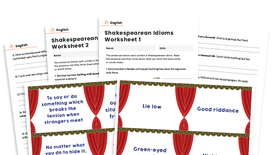 image of Shakespeare KS2 Idioms – Worksheets and Cards for Sorting and Display