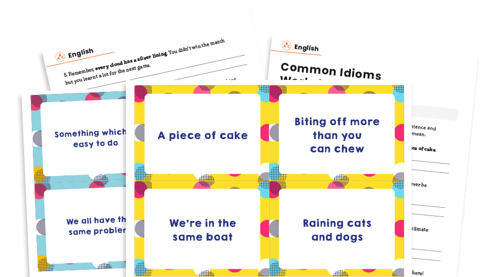 image of KS2 Common Idioms – Worksheets and Cards for Sorting and Display