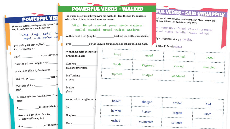 Powerful Verbs Ks2 Worksheet