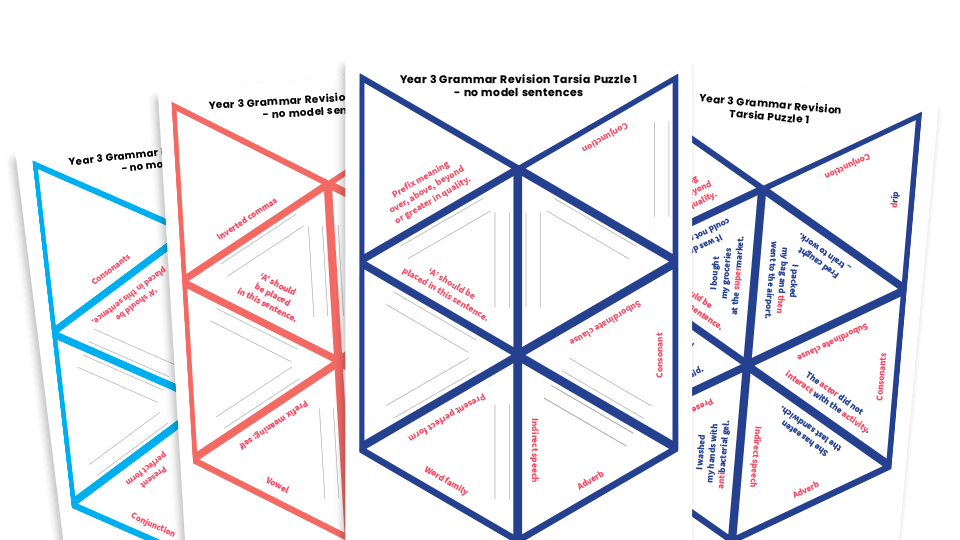 image of Year 3 Grammar Revision Tarsia Puzzle – KS2 SPaG Games