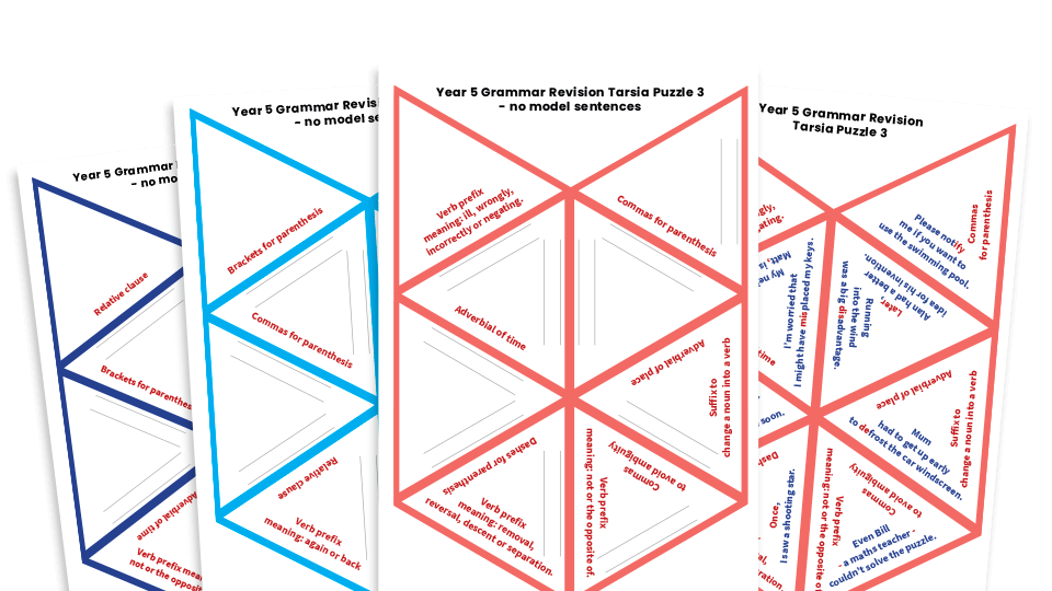 image of Year 5 Grammar Revision Tarsia Puzzle – KS2 SPaG Games