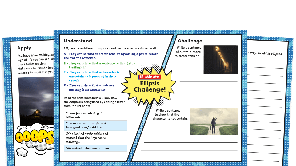 image of Year 6 How to Use an Ellipsis SPaG Worksheets