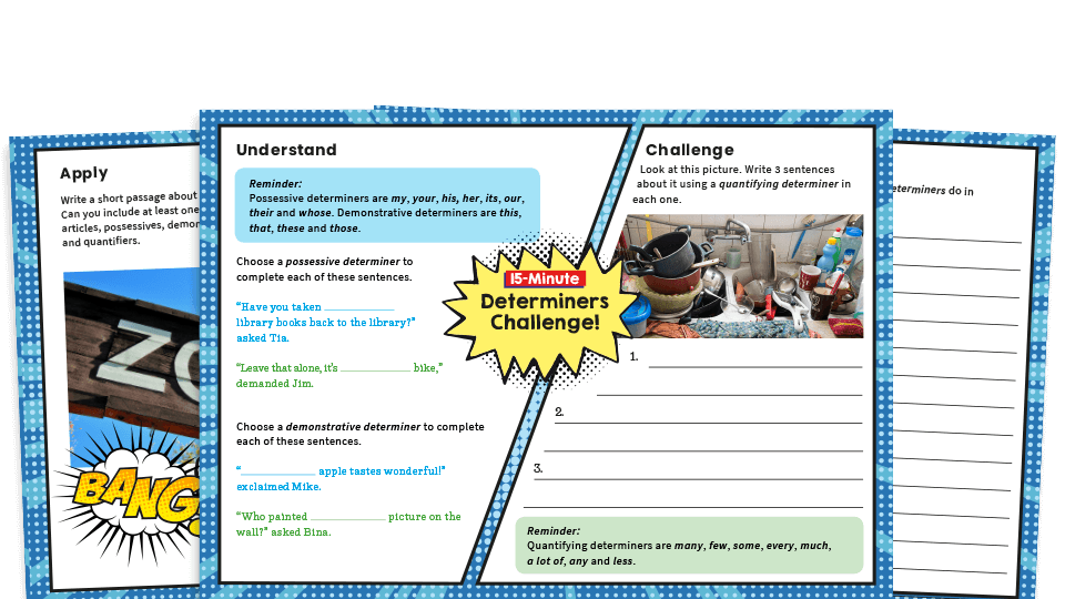 image of Year 4 Determiners – KS2 SPaG Challenge Mat