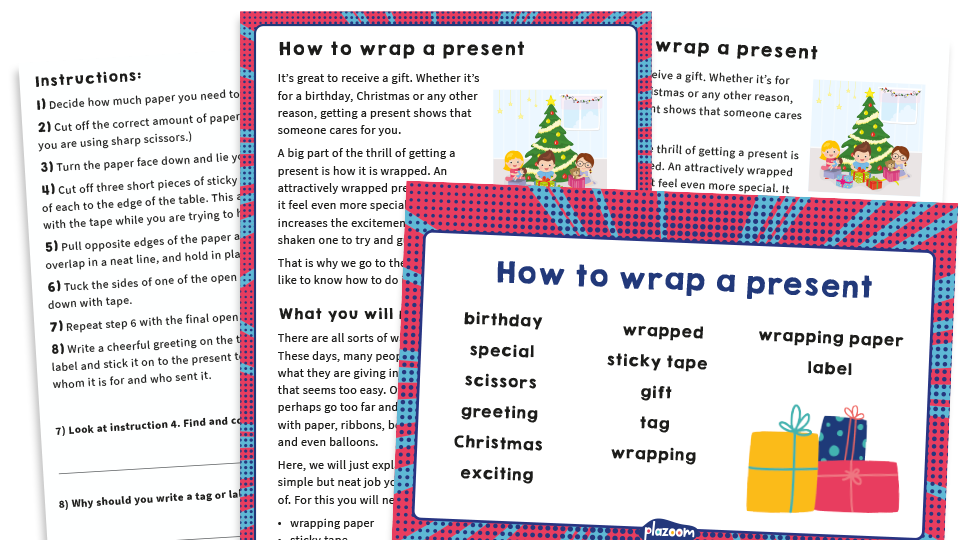 image of Year 2 SATs Papers: Practice Pack – How to Wrap a Present