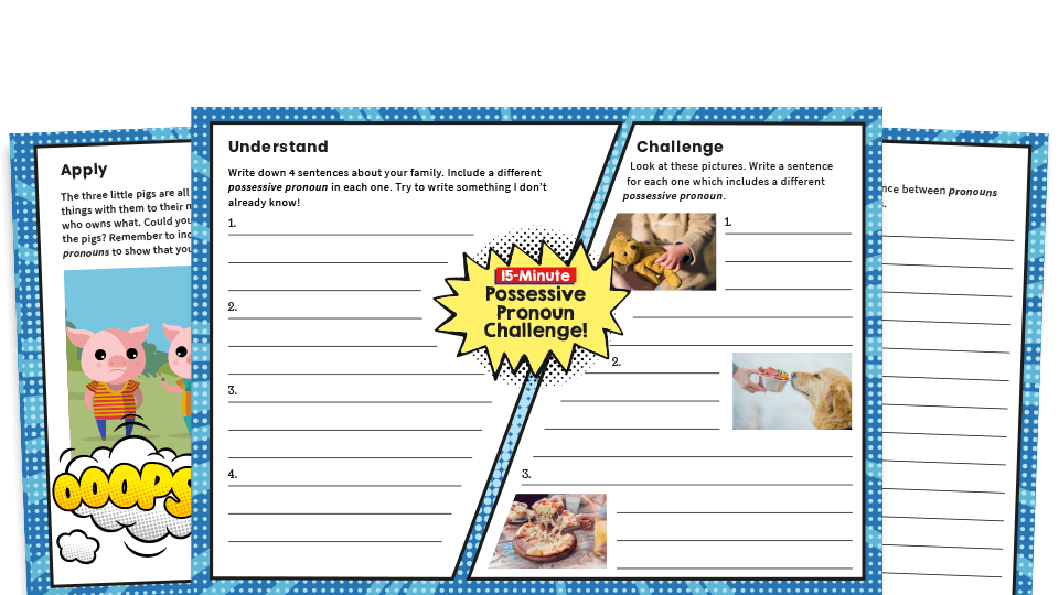 image of Year 4 Possessive Pronouns SPaG Worksheets