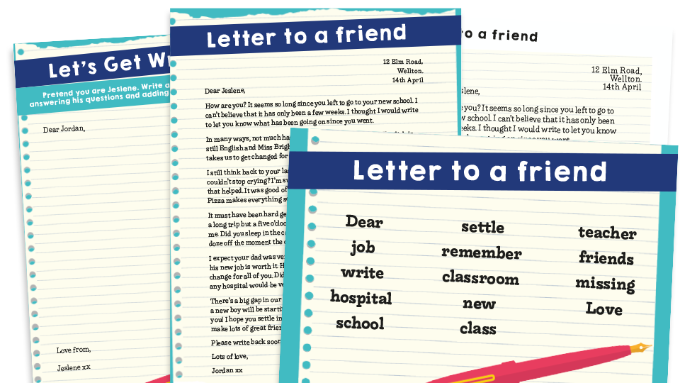 image of Year 2 Comprehension and Writing Practice Pack – A Letter to a Friend
