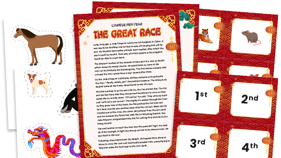 image of KS1 Chinese New Year – Sequencing, Adjectives and Story Retelling Worksheets Pack