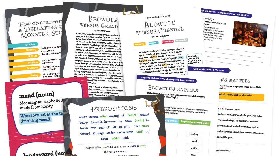 image of Year 5 Model Text Resource Pack 7: ‘Beowulf versus Grendel’ (Narrative; History - Anglo Saxons)