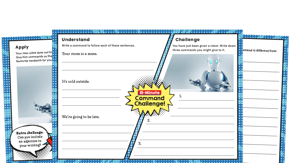 image of Year 2 Commands SPaG Worksheets