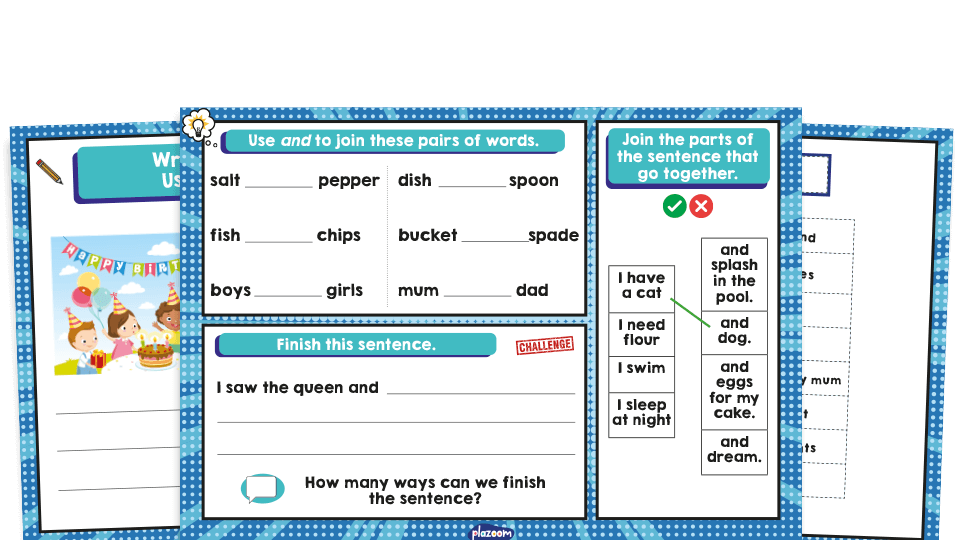 image of Year 1 Using ‘and’ to join words and clauses – KS1 Grammar Activities Pack