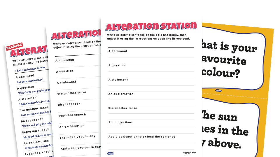 image of Year 2-6 Sentence Alteration Station – KS2 Grammar Games