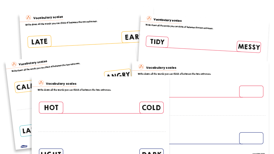 image of Year 2-6 Word Scales – KS1/2 Exploring Vocabulary Activities