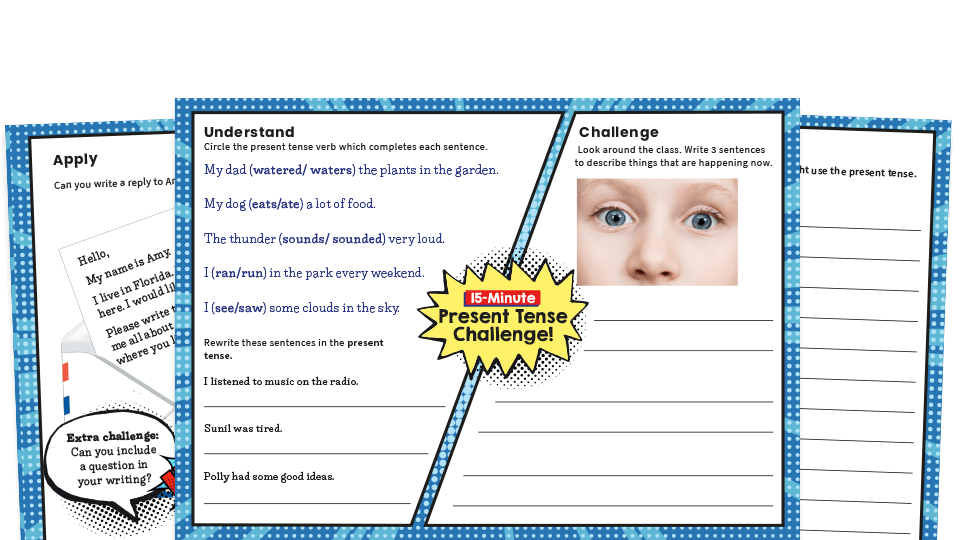 image of Year 2 Present Tense SPaG Worksheets