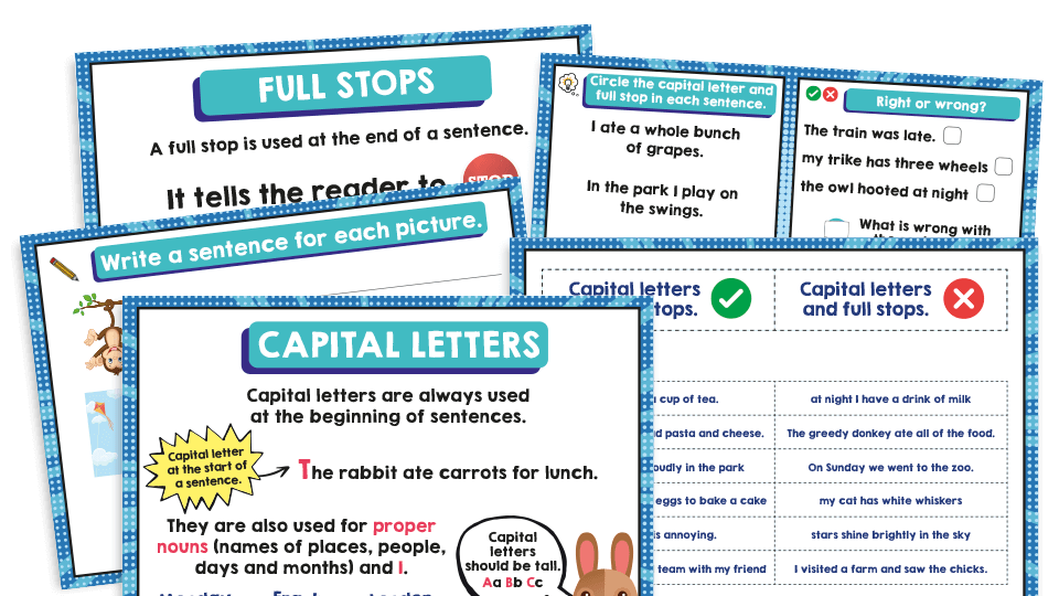 image of Year 1 Capital Letters and Full Stops – KS1 Grammar Activities Pack