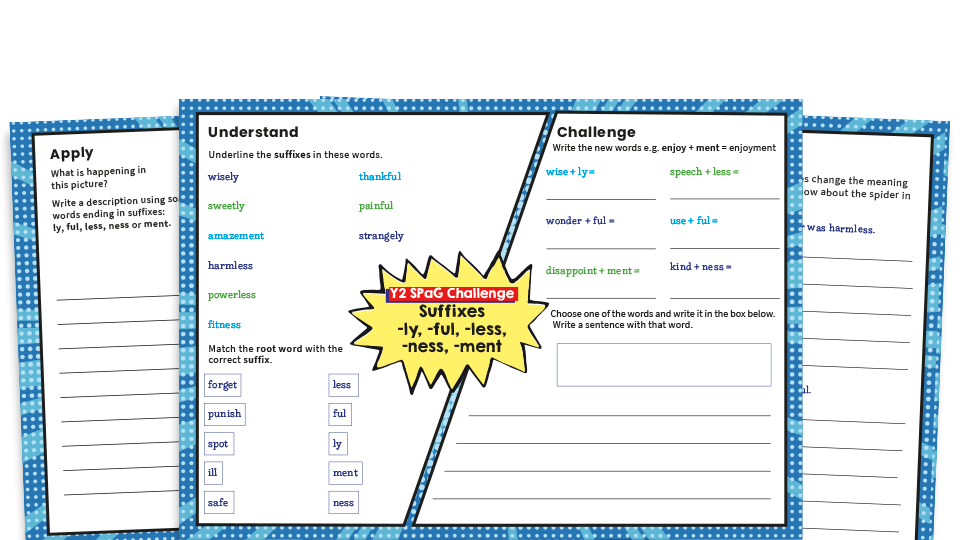 image of Year 2 Mixed Suffixes SPaG Worksheets