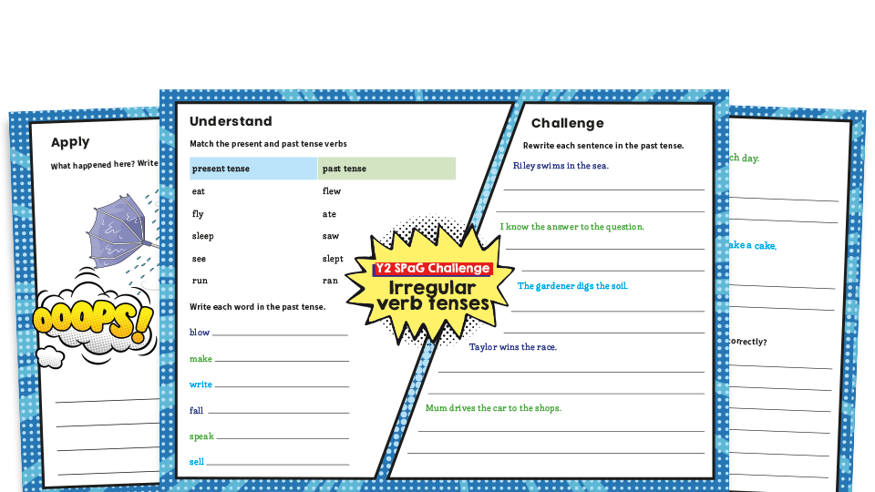 image of Year 2 Irregular Verb Tenses SPaG Worksheets