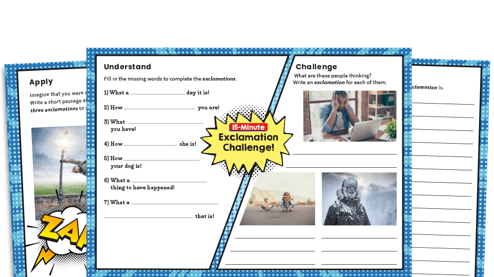 image of Year 2 Exclamations SPaG Worksheet