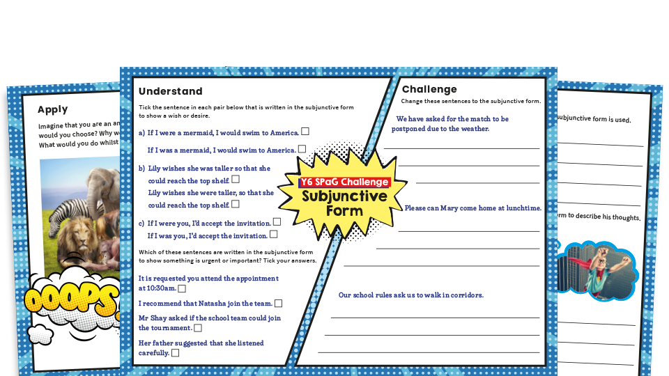 Subjunctive Form KS2 6 Of The Best Worksheets And Resources For Primary English SPaG Teachwire