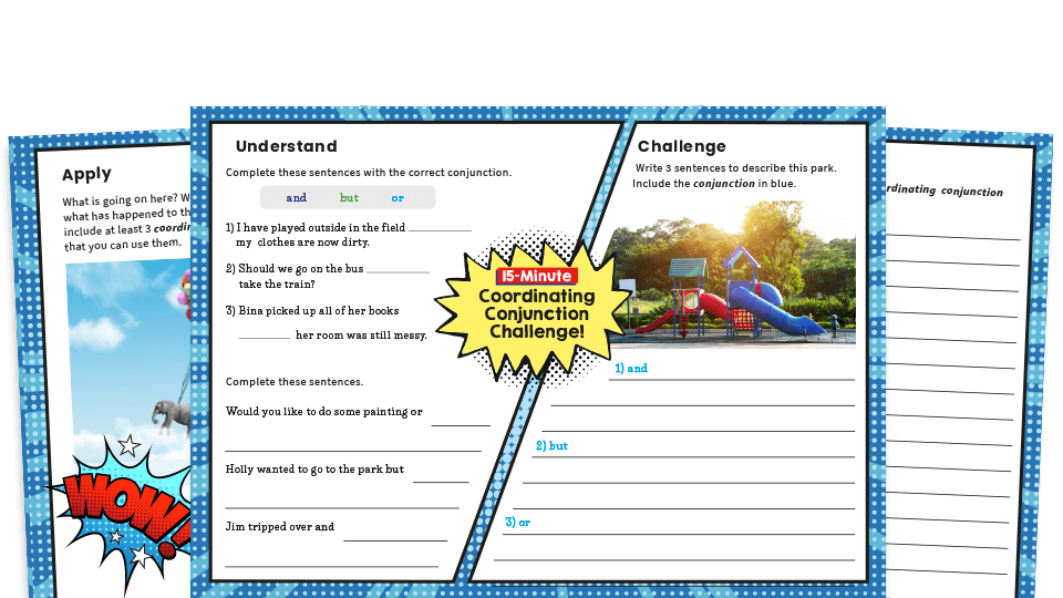 image of Year 2 Coordinating Conjunctions SPaG Worksheets