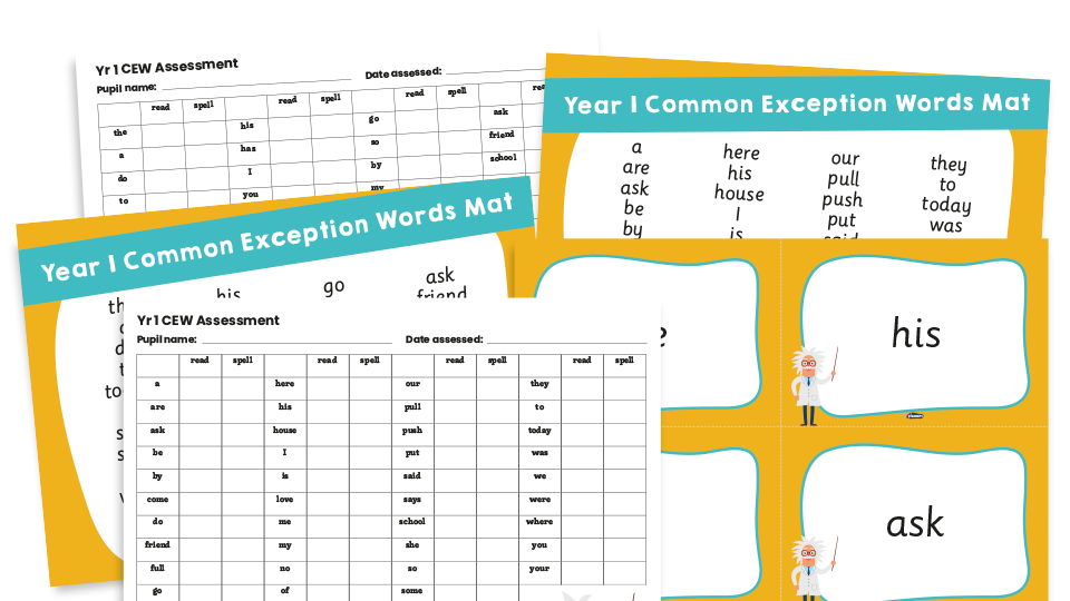 image of Year 1 Common Exception Words Worksheets Pack
