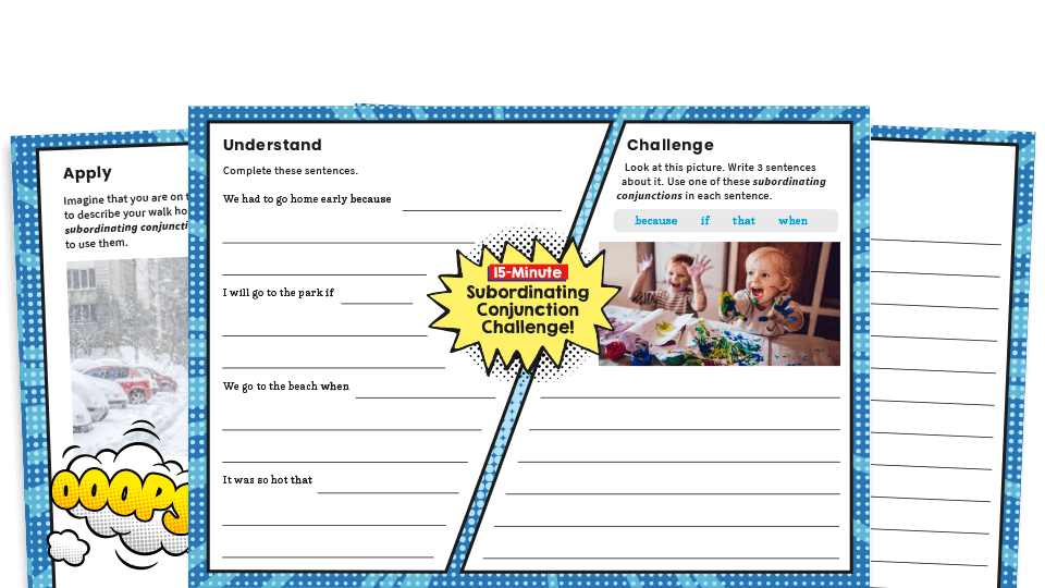 image of Year 2 Subordinating Conjunctions SPaG Worksheets