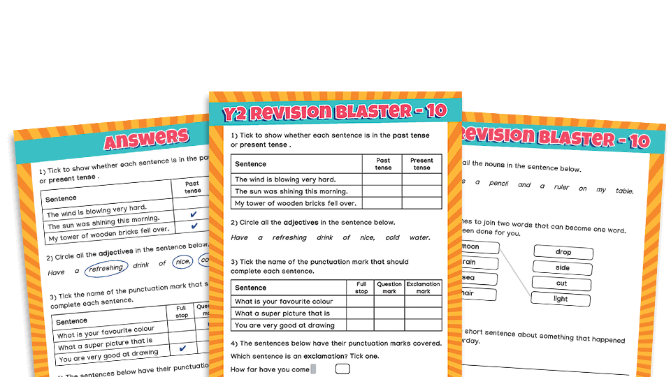 image of KS1 SATs Papers: SPaG Worksheets – Revision Blaster: Pack 10 of 10