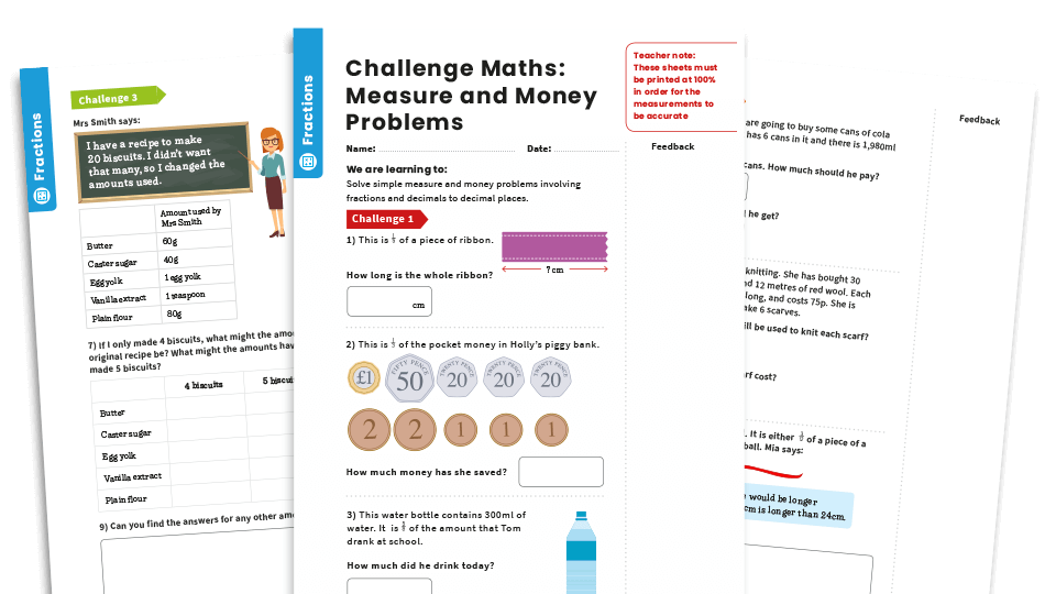 Piggy Bank, Fractions and Decimals With The Money Model