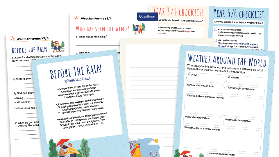image of Year 3-6 The Weather – KS2 Home-Learning Pack