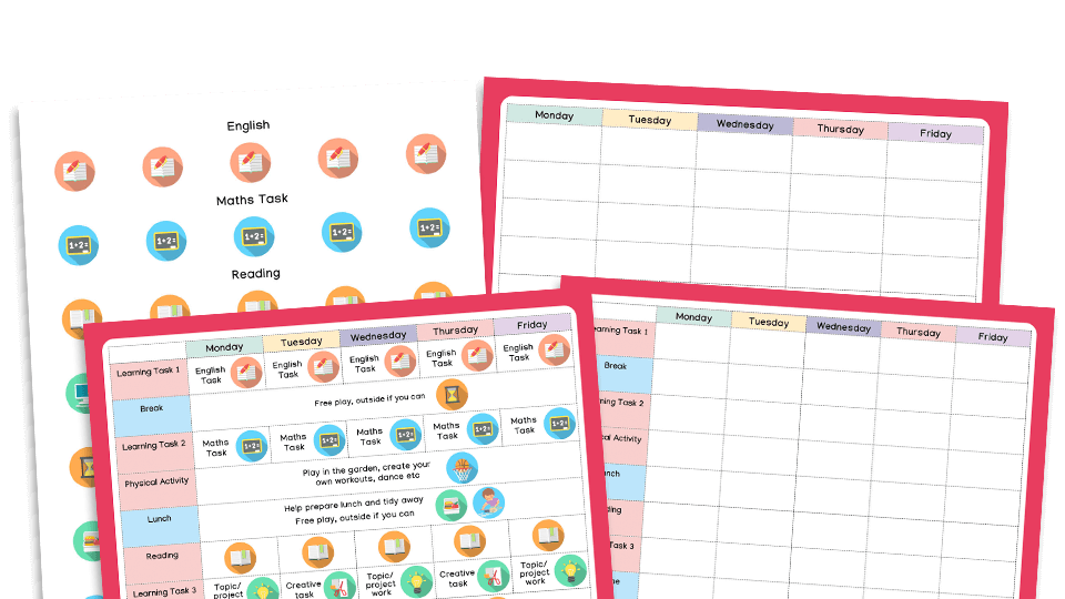 image of Home Learning Timetables Pack