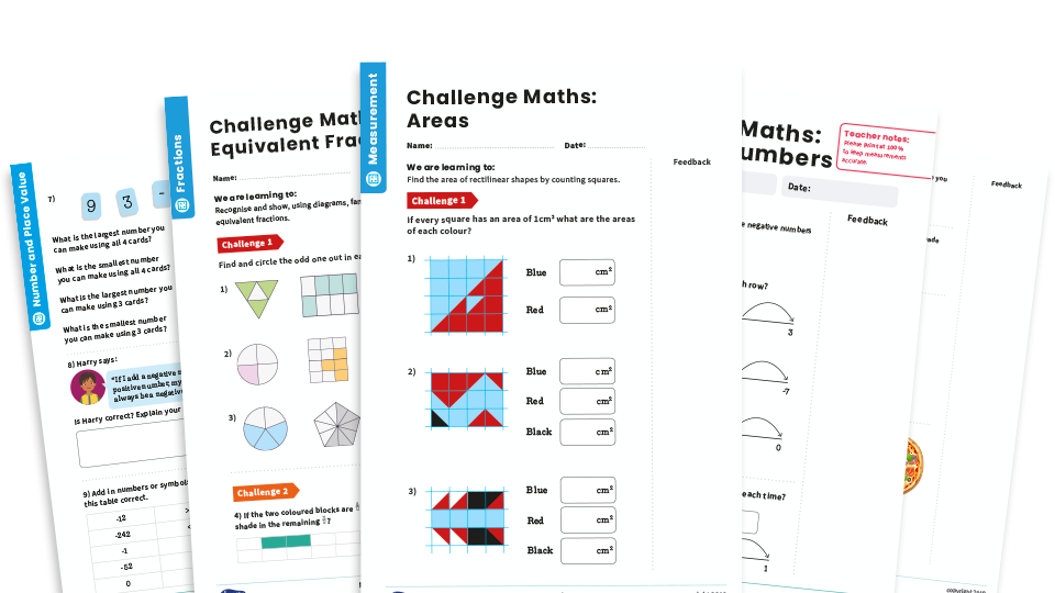 image of Maths Stretch & Challenge Home Learning Pack - Year 3 and Year 4