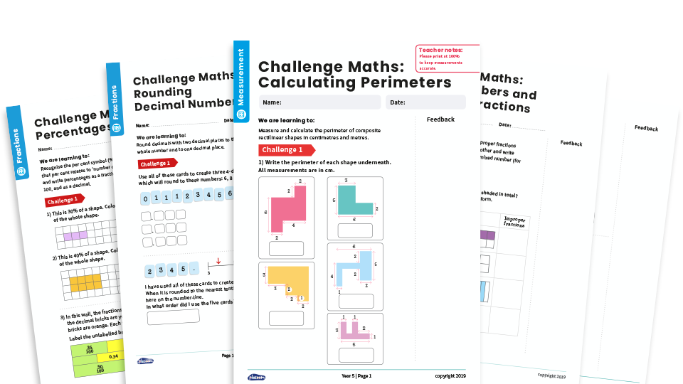image of Maths Stretch & Challenge Home Learning Pack - Year 5 and Year 6