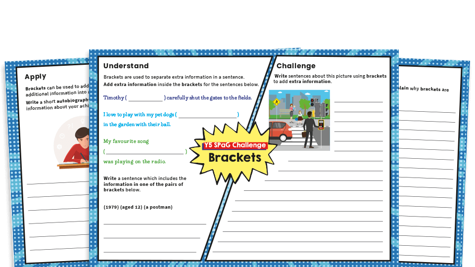 image of Year 5 SPaG Challenge Mat: brackets